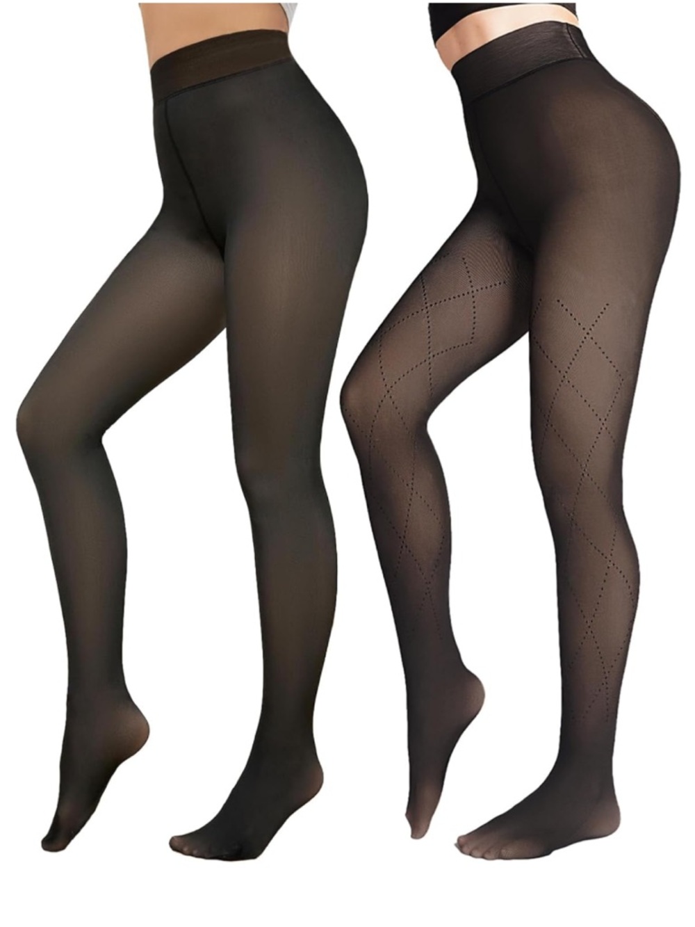 Fleece Lined Tights Sheer Women